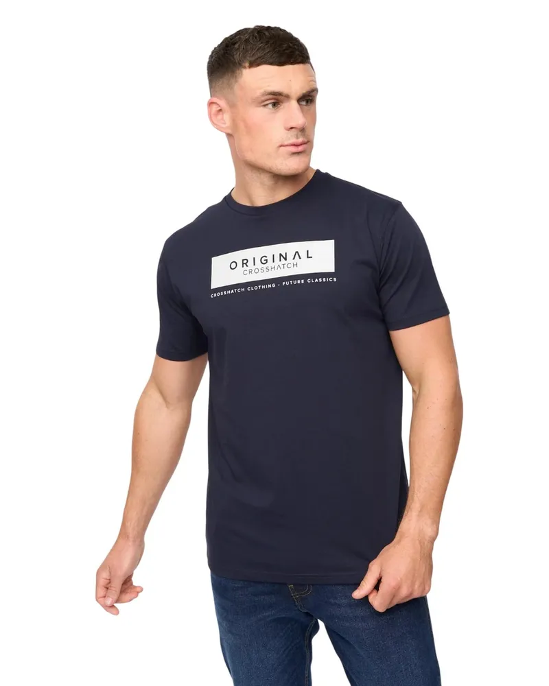 CrossHatch Jamstate" T-Shirt für Herren (Marine Marineblau