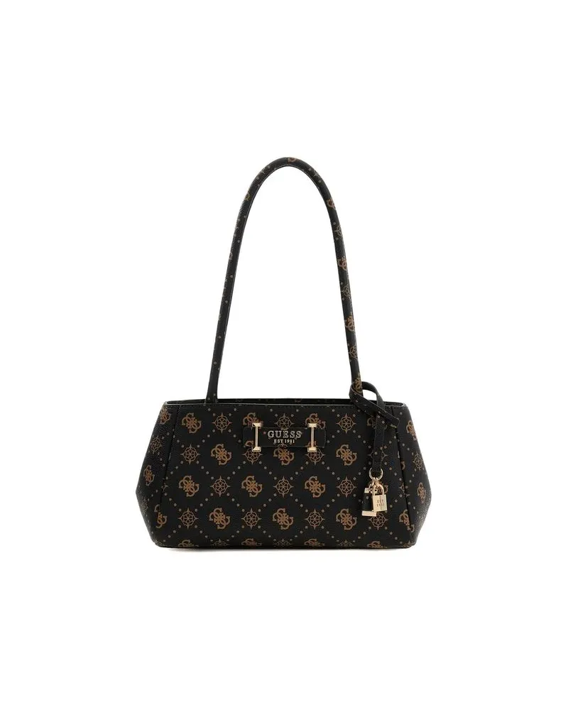 Guess Schultertasche Espresso Logo Dunkelbraun
