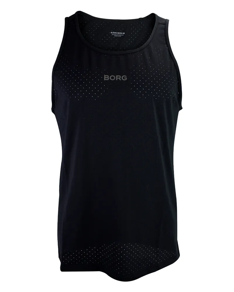 Björn Borg Laufender atmungsaktiver und leichter perforierter ärmelloser Tank-Top für Männer Schwarz