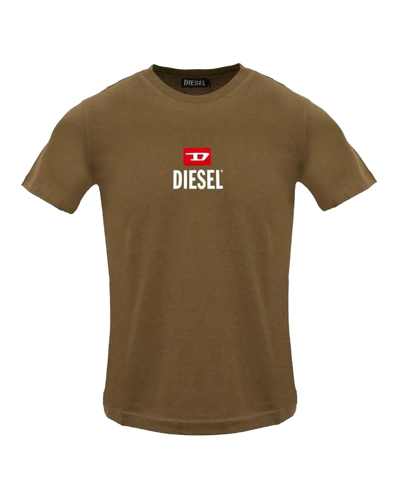 Diesel Just Small New D" T-Shirt für Herren (Kaffeebraun Dunkelbraun