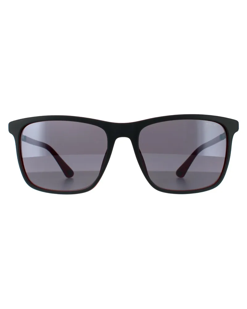 Police Quadrat Unisex Matt Grau Rot Grau Verspiegelt 90041091 Grau