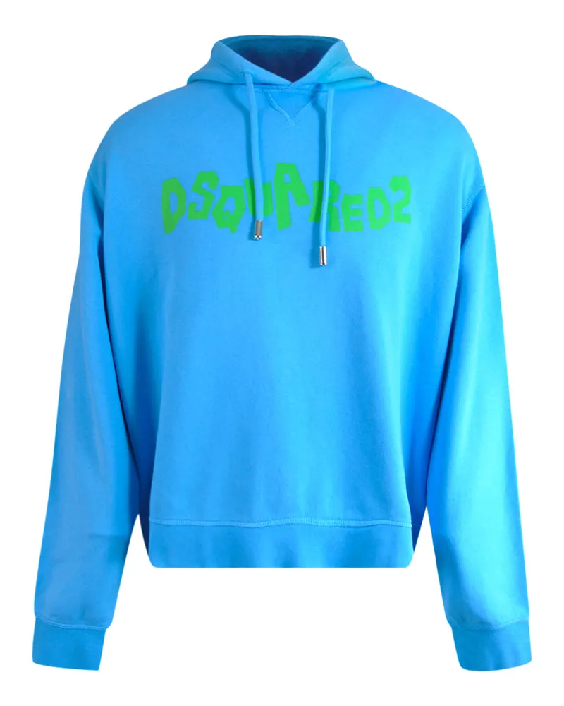 Dsquared2 Hoodie Mit Kontrastierendem Markenlogo, Blau Blau