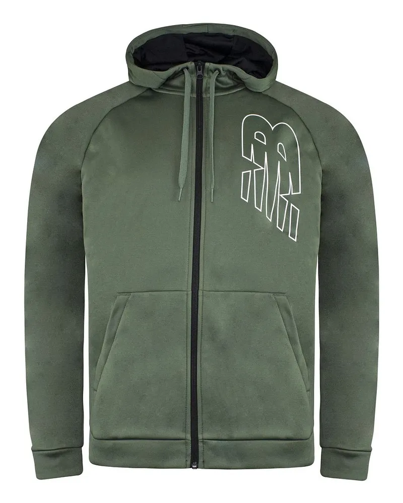 New Balance Neues Gleichgewicht Long Sleeve Green Reißverschluss Hartnäckigkeit Fleece Herren Track Jacke MJ13020 NSE Grün