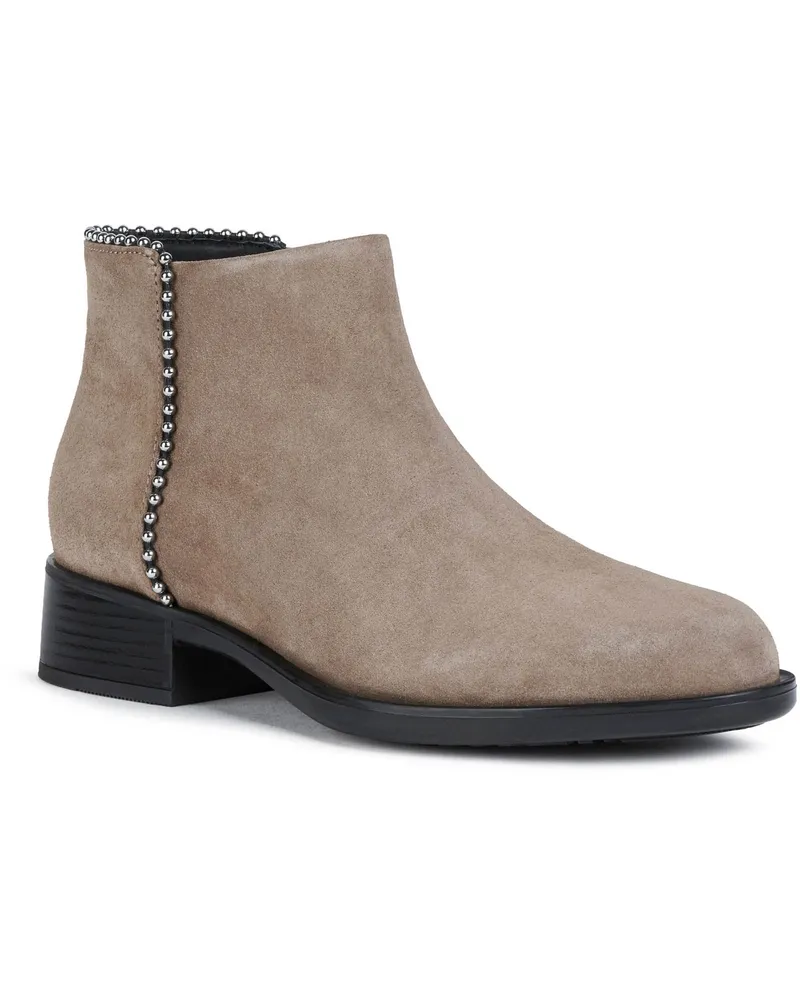 Geox Resia Wildleder Damenstiefel In Dunkelbeige Beige