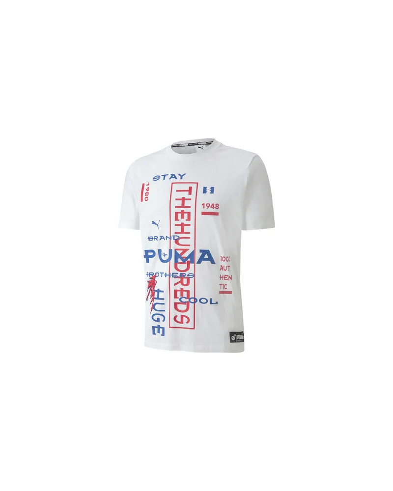 Puma x The Hundreds Herren Weißes T-Shirt Rot