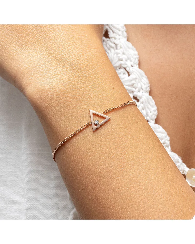 cai Armband 925 Sterling Silber rosé vergoldet Dreieck Zirkonia Roségold