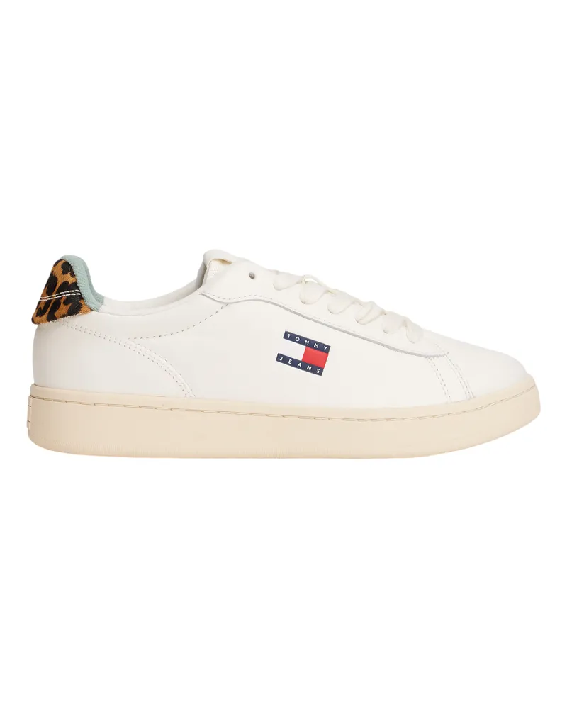 Tommy Hilfiger Archive 98" Leo-Muster Sneaker für Damen, Nappaleder (Elfenbein Elfenbein