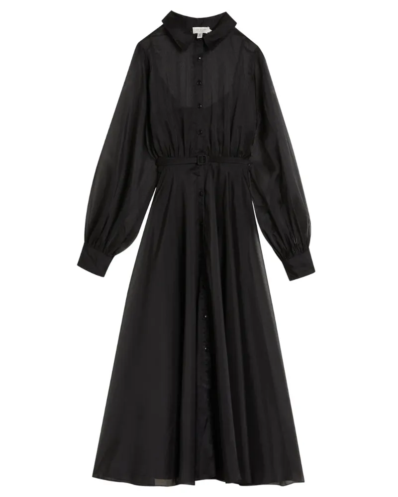 Ted Baker Schwarzes Maxikleid Aus Transparentem Organza Von  Gibara Schwarz