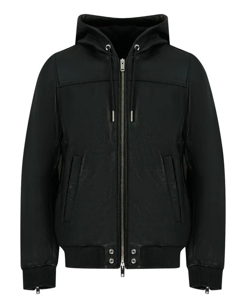 Diesel Rooney Black Leather Jacket Schwarz