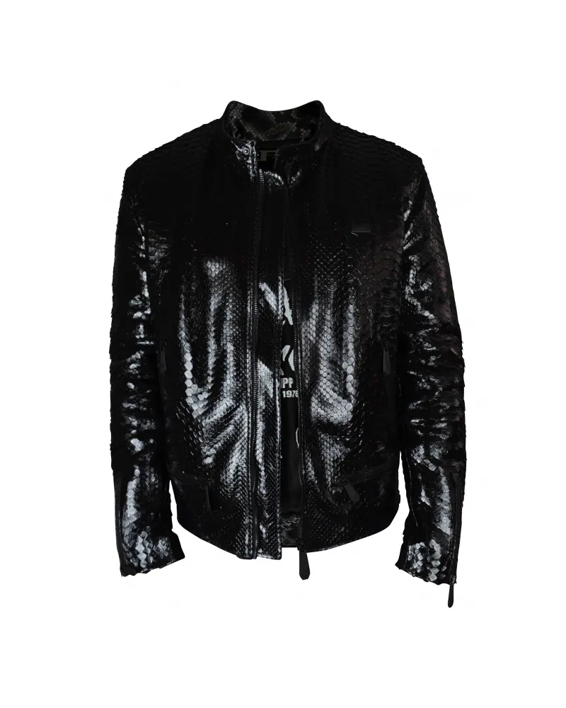 Philipp Plein Biker Jacke Schwarz Schwarz