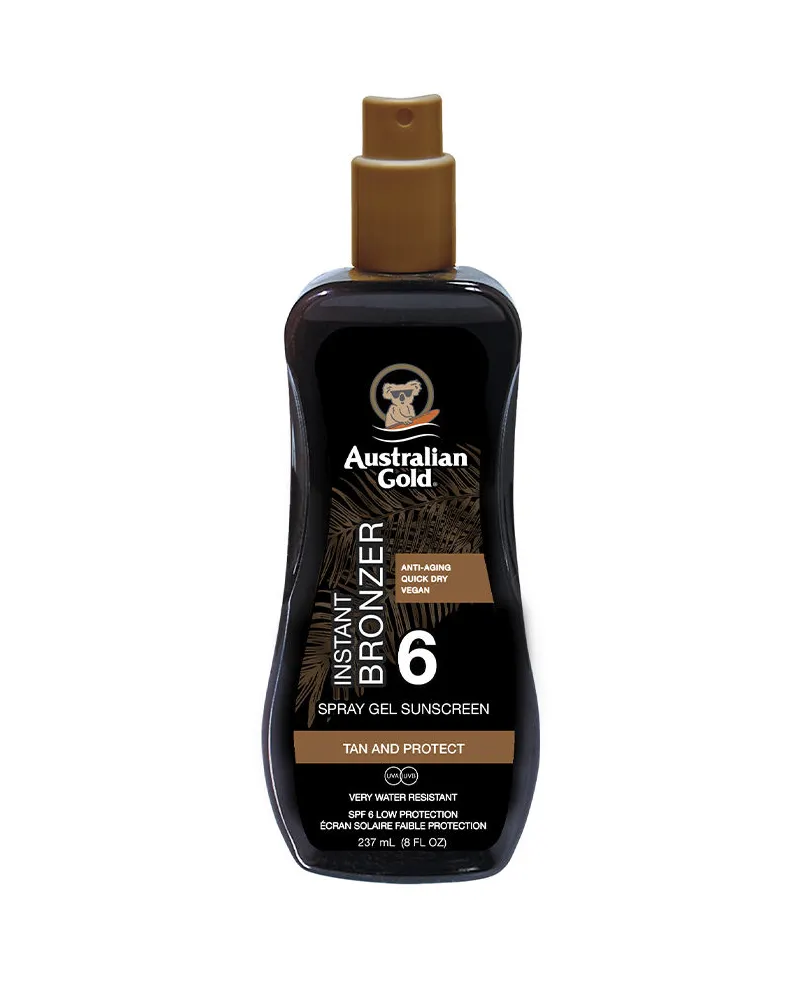 Australian Gold Sunscreen Spf6 Spray Gel With Instant Bronzer 237 ml 