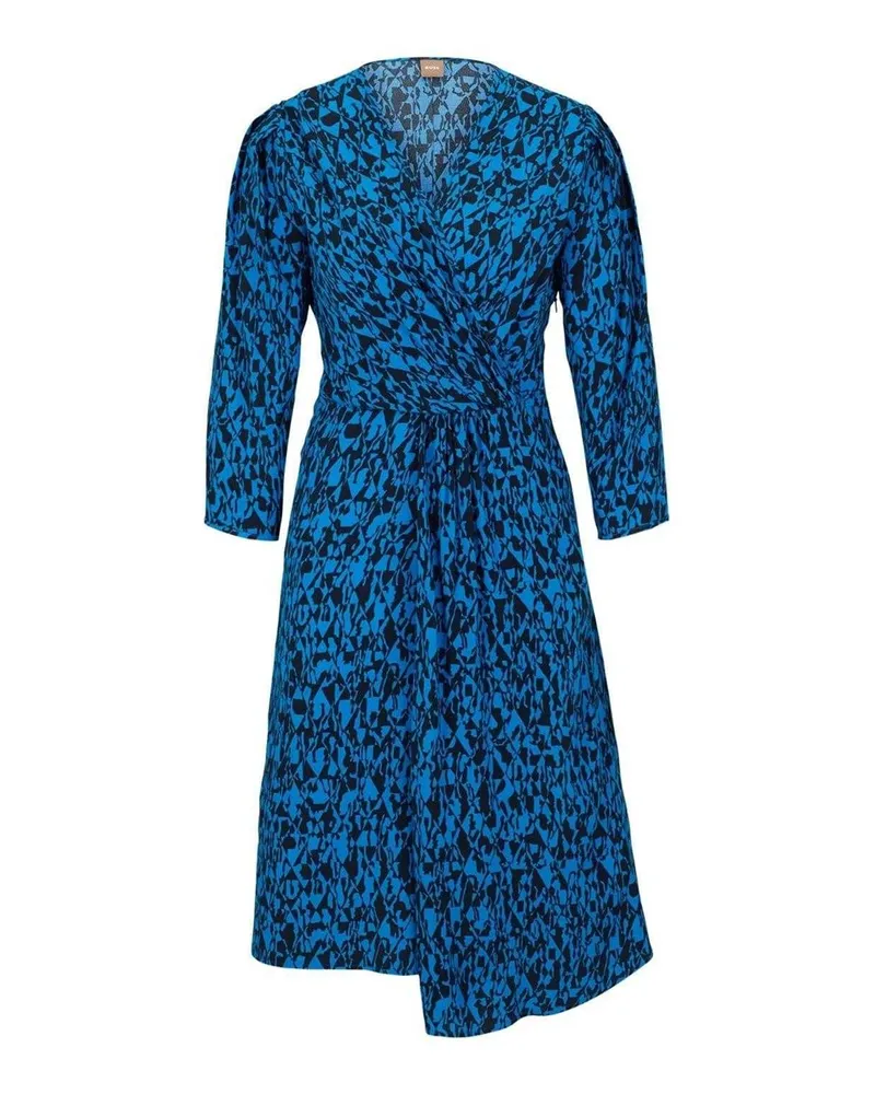 HUGO BOSS Wickelkleid für Damen, V-Ausschnitt (Blau Blau