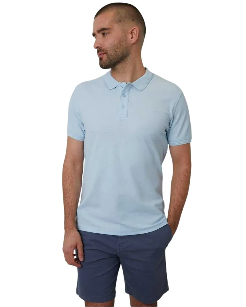 Threadbare Malbork" Poloshirt für Herren, kurzärmlig (Luftweg Himmelblau