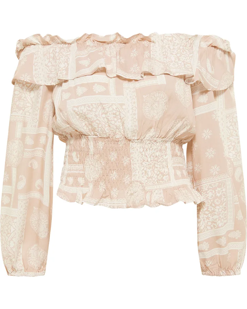 IZIA Blouse à Carmen gaya Beige