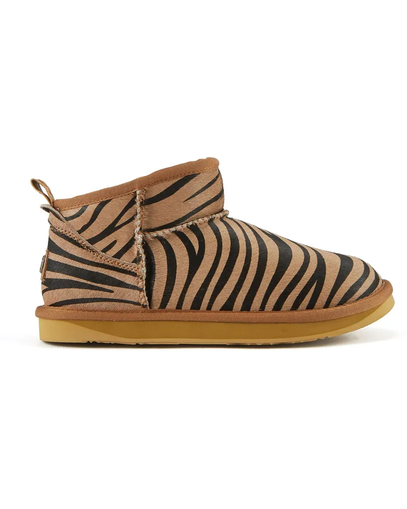 Australia Luxe Gemütlicher, ultrakurzer Zebra-Stiefel Animal-print