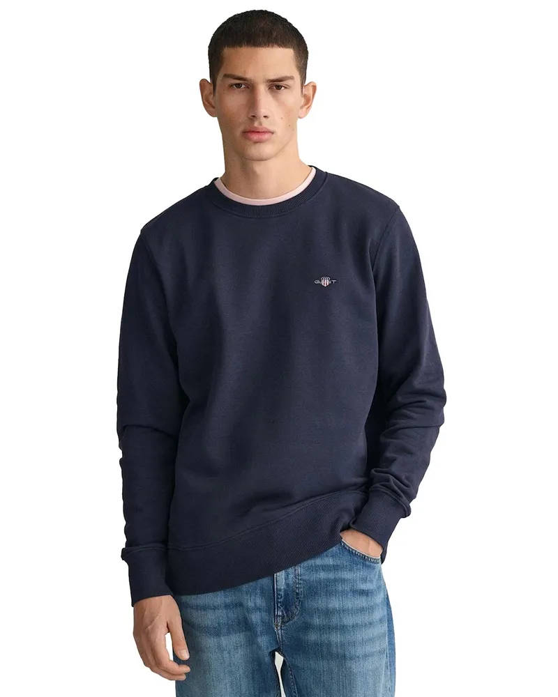 Gant Mens Shield Rundhalsausschnitt Sweatshirt Marineblau