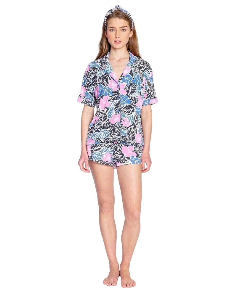 P.J. Salvage Schlafanzug mit Shorts für Damen (Bunt Grün