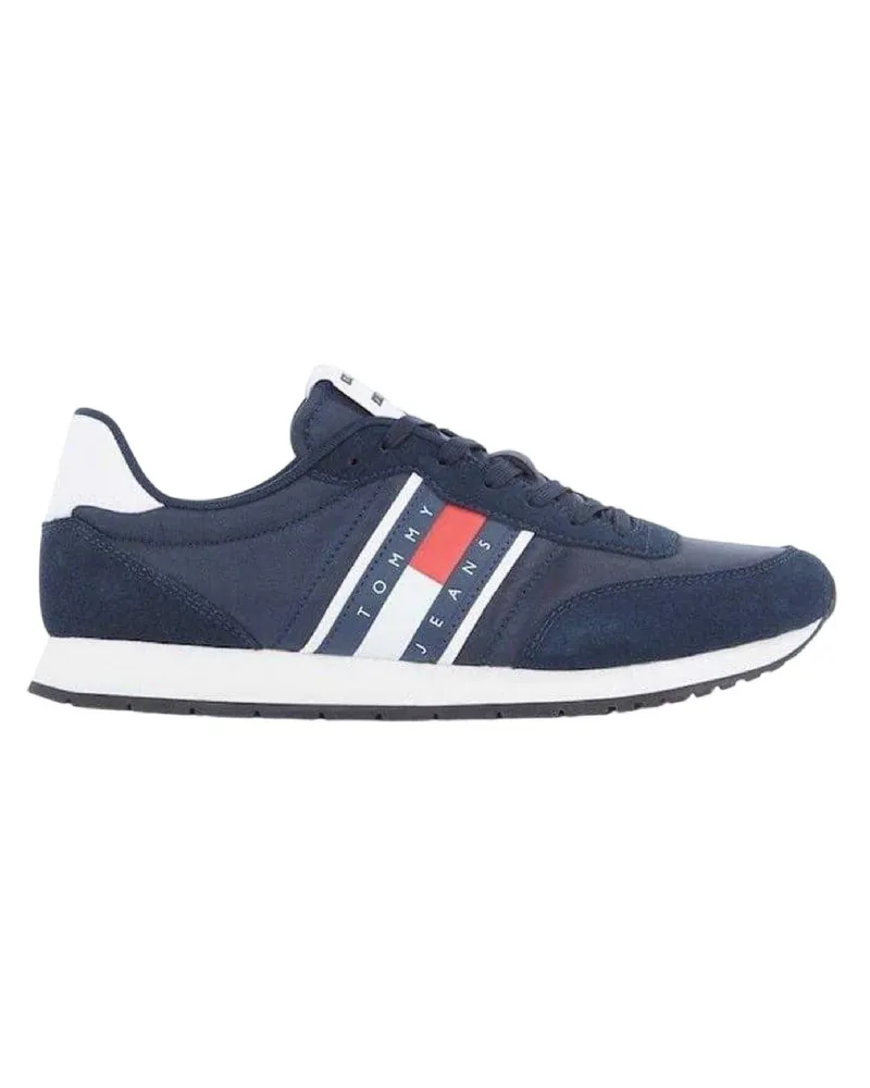 Tommy Hilfiger TJM Classic" Flaggenlogo Sneaker für Herren, Leder (Marine/Weiß Marineblau