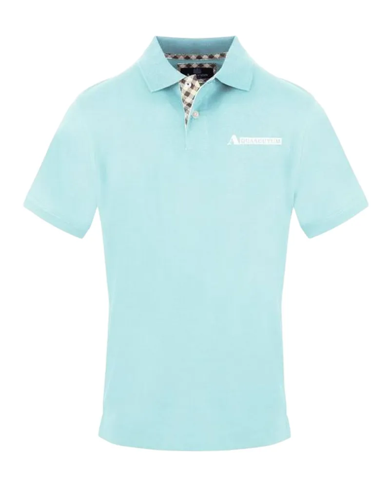 Aquascutum Poloshirt für Herren, Mit Kragen, Piqué (Himmelblau Gewaschen Hellgrün