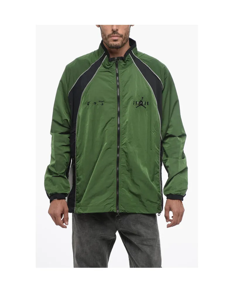 OFF-WHITE OW x Jordan Trainings-Windjacke aus Nylon mit Frontreißverschluss - Grün Grün