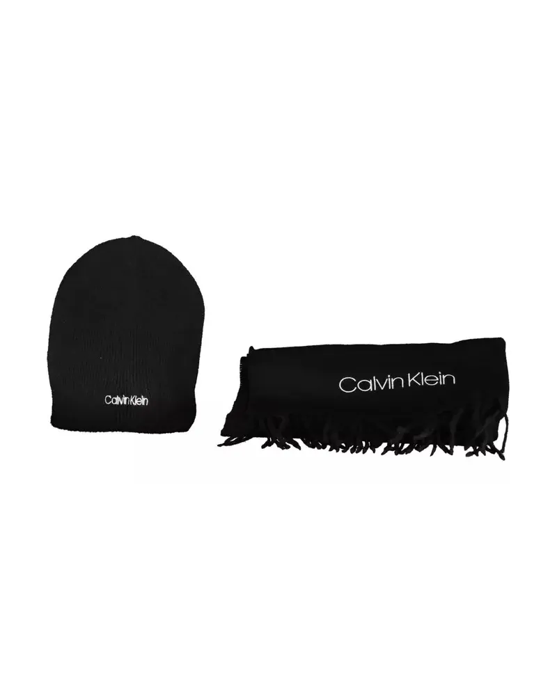 Calvin Klein Beanie- und Schal-Set Schwarz Schwarz