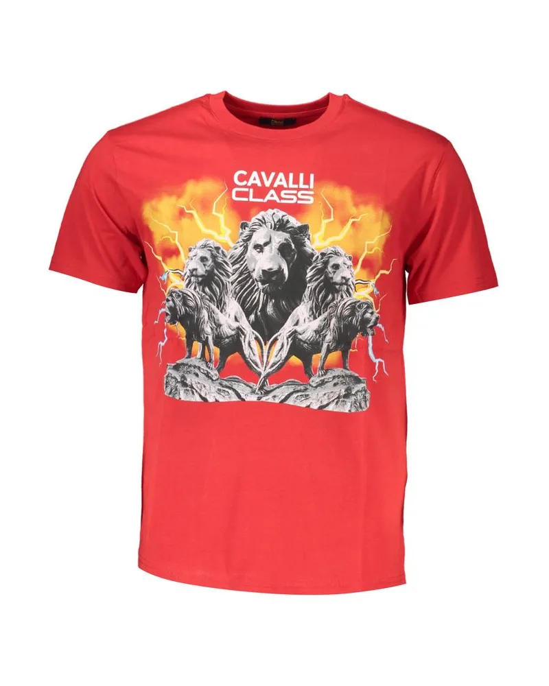 Roberto Cavalli T-Shirt mit Löwenmotiv - Rot Rot