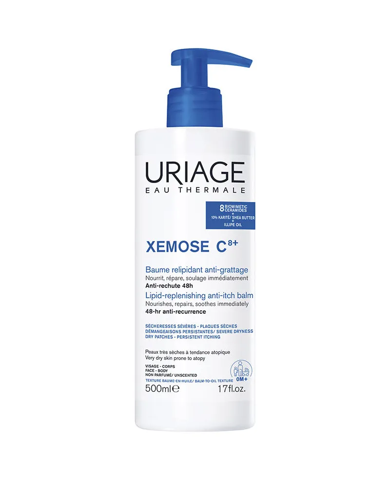 Uriage Xemose C8+ rückfettender Anti-Juckreiz-Balsam, 500 ml 