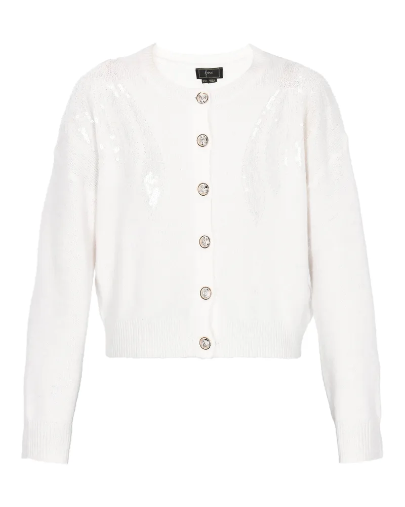 FAINA Strickjacke Frauen cremefarben Wollweiß