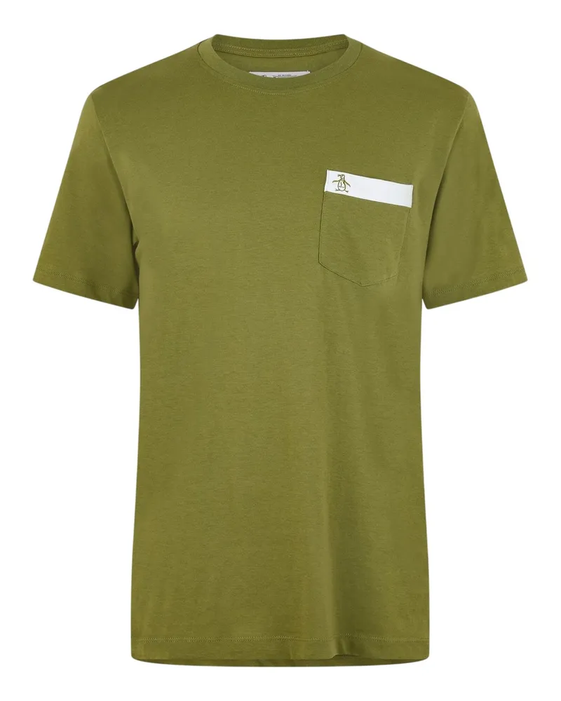 Original Penguin T-Shirt für Herren, Brusttasche (Olivenzweig Oliv