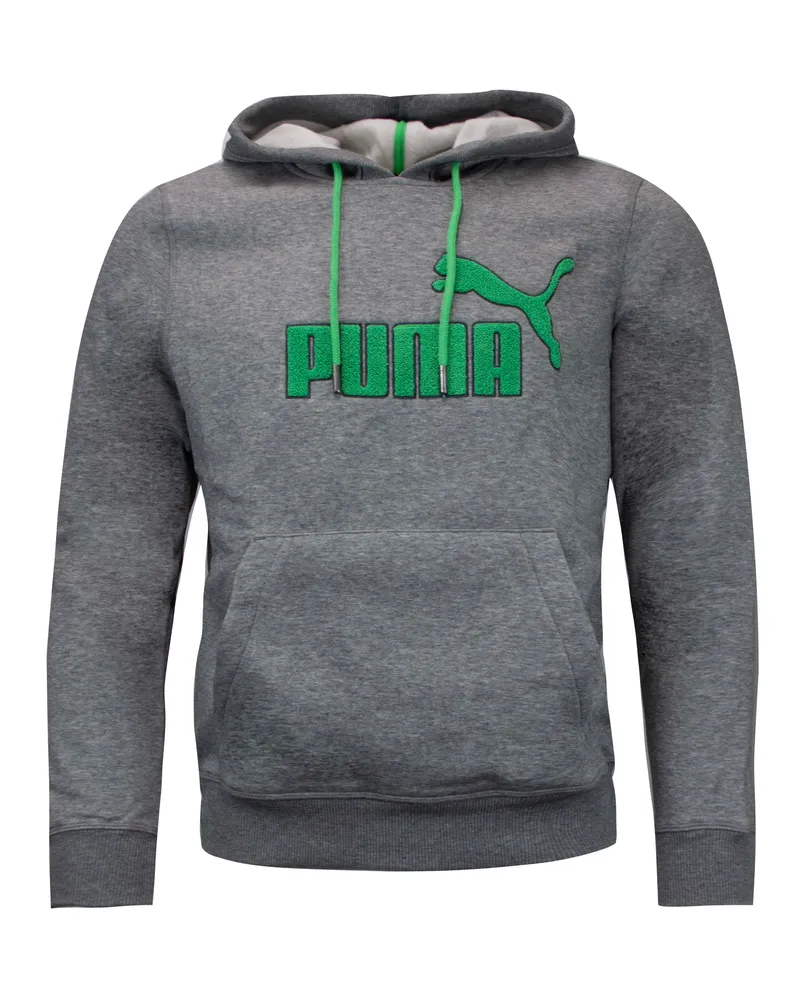 Puma Herren SP Hoodie Fleece Graphic Logo Sweatshirt Grey 827876 03 Grau