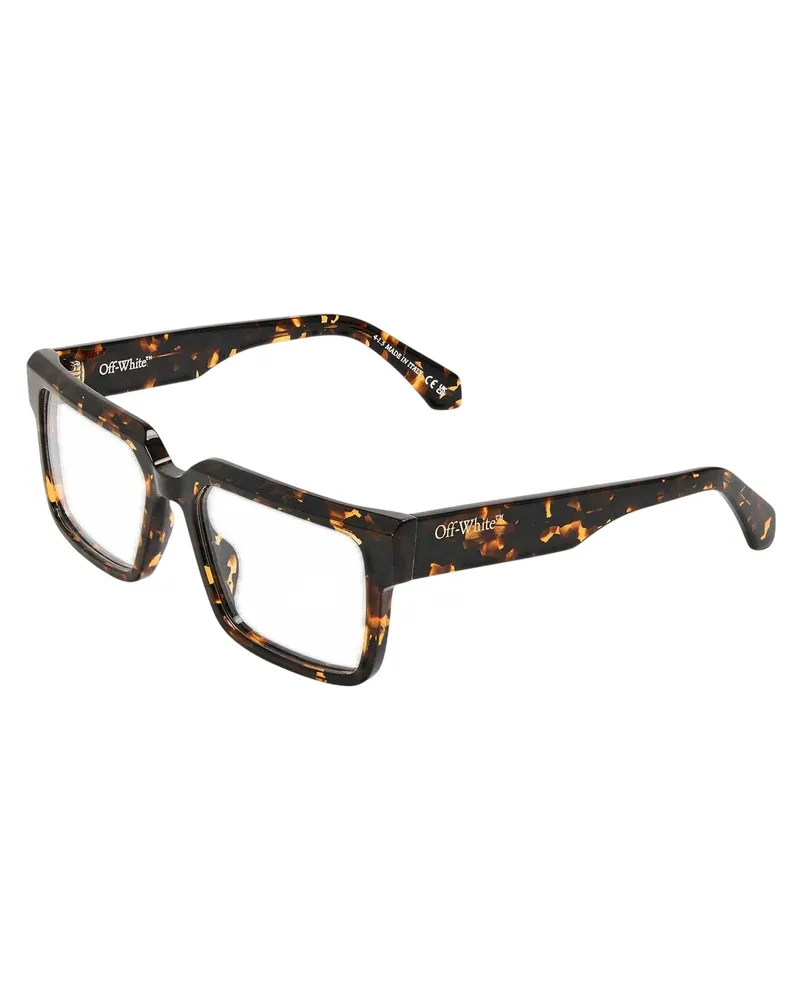 OFF-WHITE Off White - "Style 8m" Schildpatt-Sonnenbrille für Herren/Damen Unisex, Azetat (Dunkles Havannabraun Dunkelbraun
