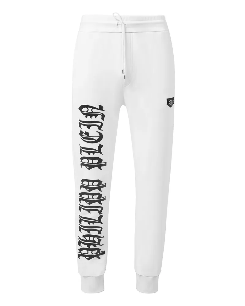 Philipp Plein Jogginghose Gothic Plein Weiß