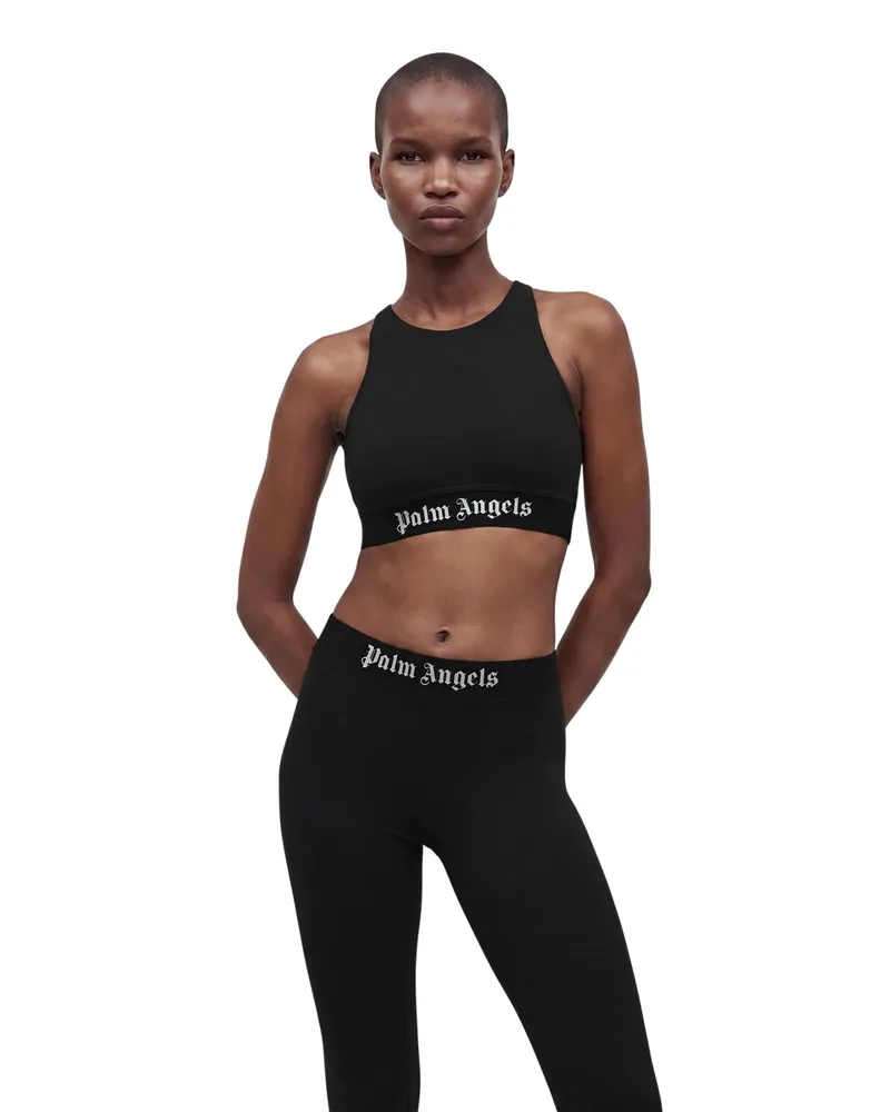 Palm Angels Kurzes Top für Damen, mit Trägern, Sport (Schwarz/Weiß Schwarz