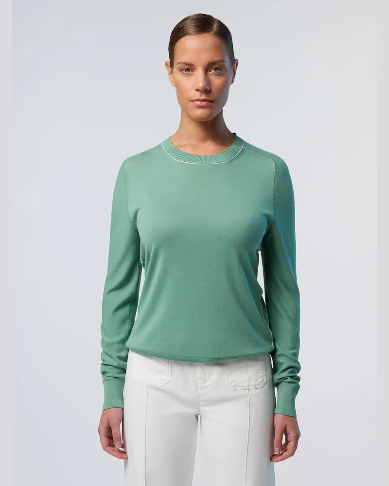 North Sails Pullover Aloe Vera mit Rundhalsausschnitt Grün