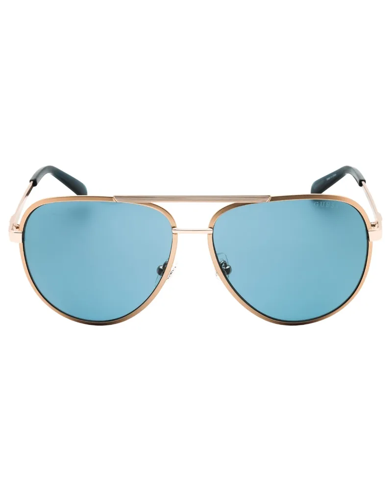 Guess Sonnenbrille mit blauen Gläsern und goldenem Rahmen - Gold Gold