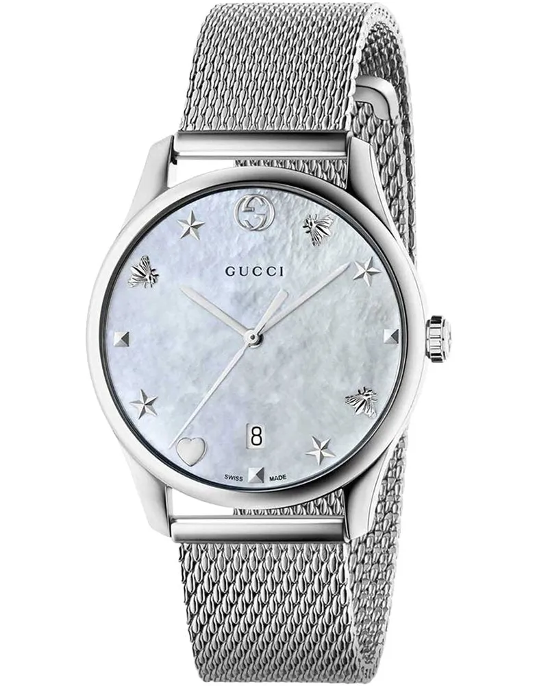 Gucci G-Timeless 36mm Damenuhr YA1264040 - Eleganter Zeitmesser für Frauen Weiß