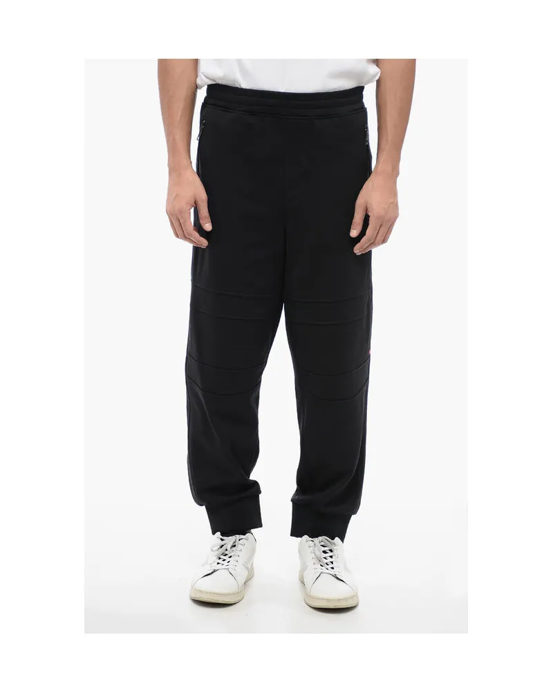Neil Barrett MODERNIST Biker-Jogginghose aus Baumwollmischung mit Reißverschlusstaschen - Schwarz Schwarz