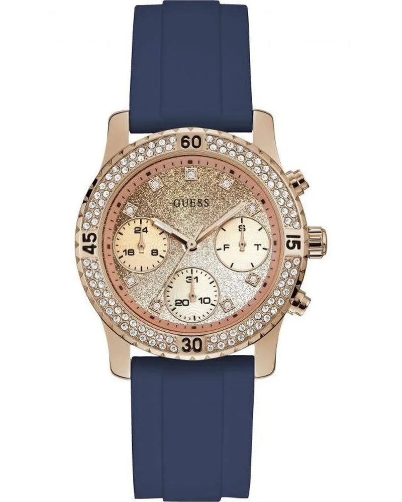 Guess W1098L6 Konfetti Konfetti Glitter Zifferblatt Damenuhr Marineblau