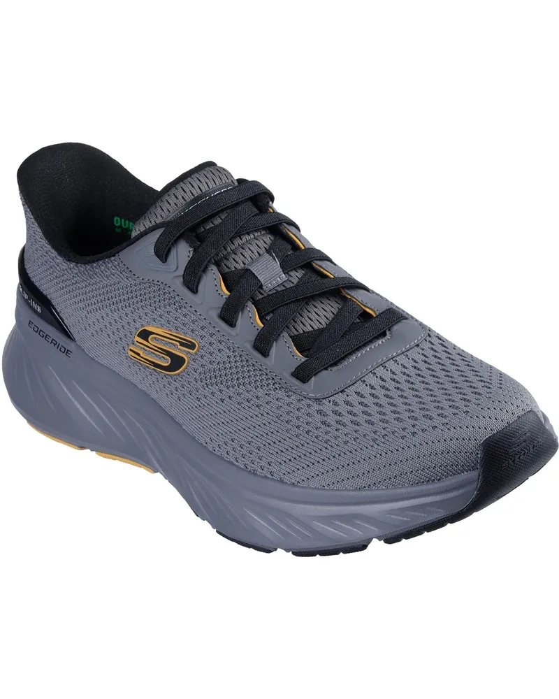 Skechers Edgeride Textile Herren Sneaker In Anthrazit/gelb Anthrazit