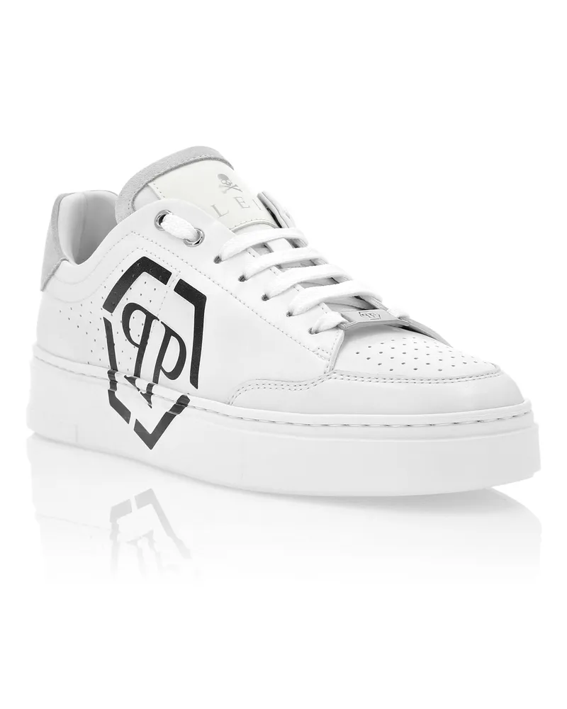 Philipp Plein Lo-Top Turnschuhe Hexagon Weiß