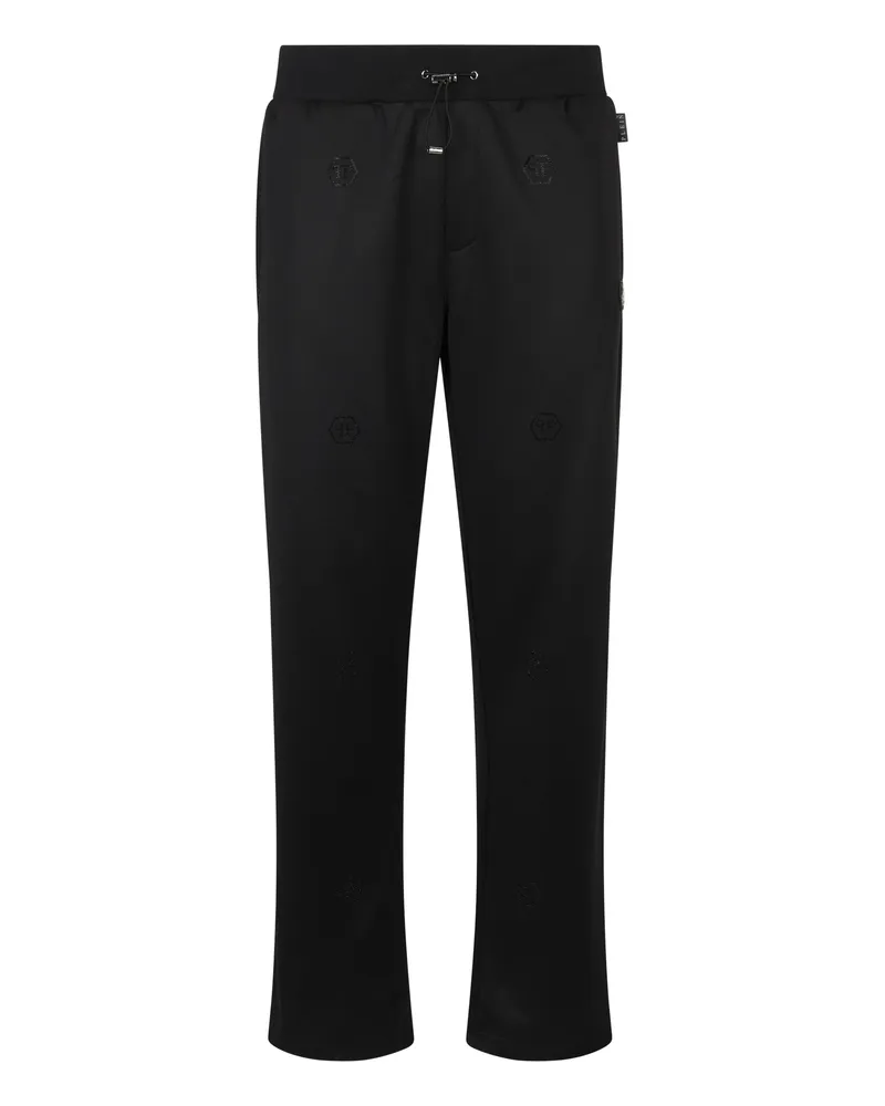 Philipp Plein Tracksuit Trousers Monogram Stones Monogram Schwarz