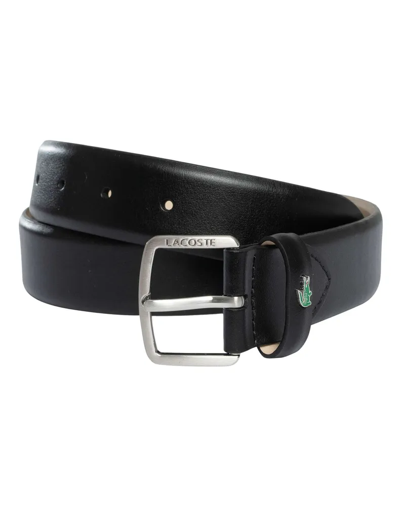 Lacoste Gürtel Aus Spaltleder, Schwarz Schwarz