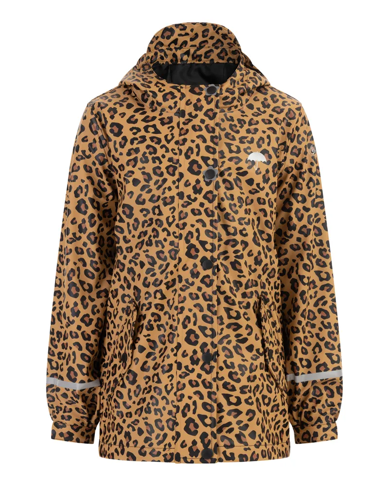 Schmuddelwedda Regenjacke Mädchen schwarz beige leo Schwarz