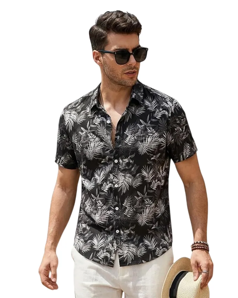 Armani Exchange Hemd für Herren, Regulär, kurzärmlig (Grün Grün