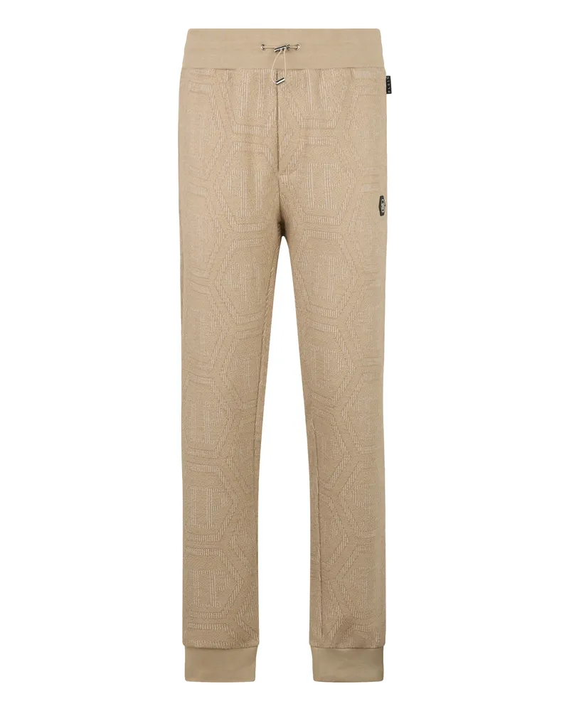 Philipp Plein Jacquard Joggers Monogram Beige