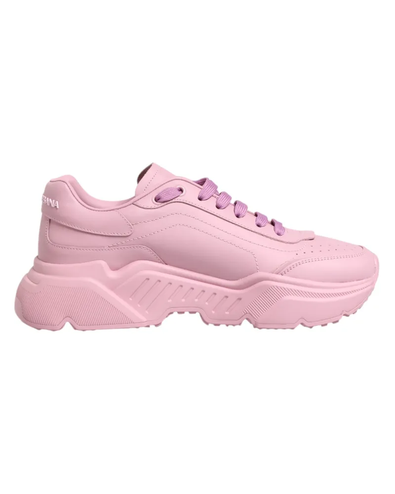 Dolce & Gabbana Pink Leder Daymaster Low Top Sneakers Schuhe Rosa