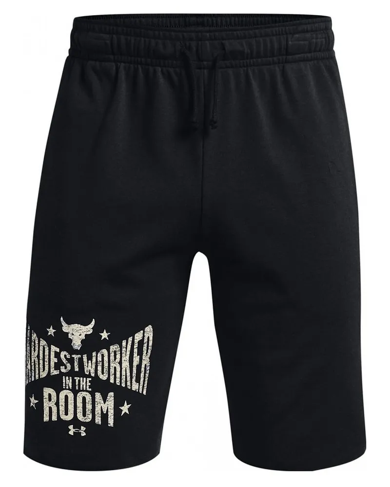 Under Armour Under Armor Project Rock Terry Mens Black Shorts Schwarz