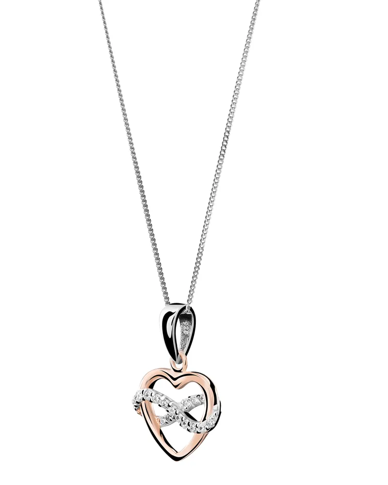 Orphelia Jasmina' Damen Halskette aus 925 Sterling Silber mit Anhänger - Silber/Rosé ZH-7483 Silber