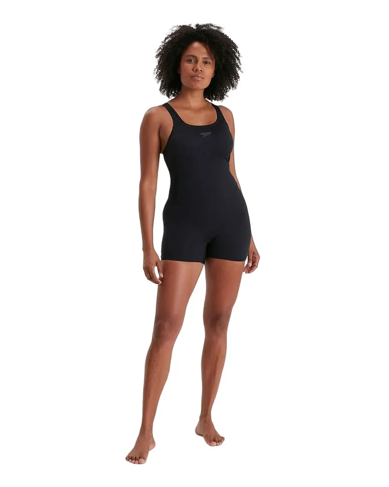 Speedo Body mit Bein für Damen (Schwarz Schwarz