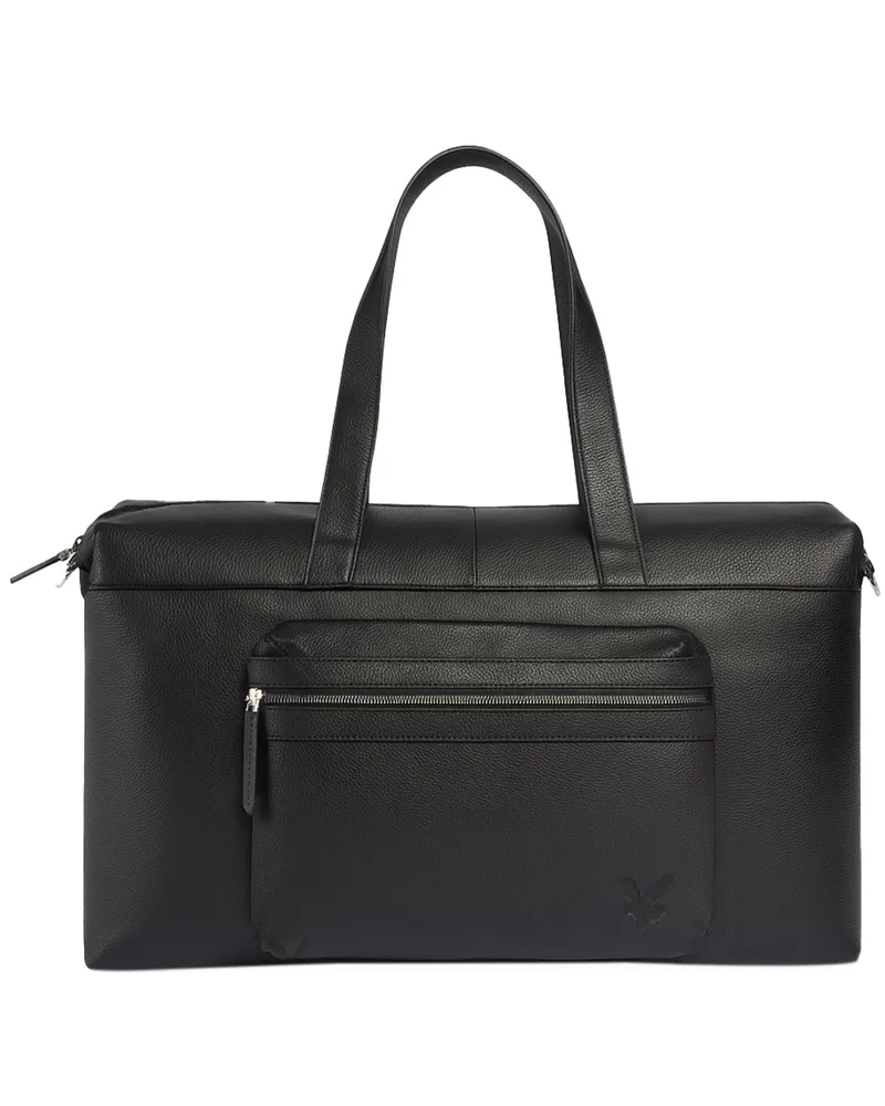 Lyle & Scott Premium Leder Schwarze Reisetasche Schwarz